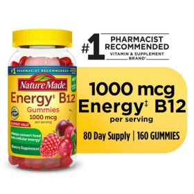 Nature Made Energy B12 1000 mcg Gummies;  Dietary Supplement;  160 Count