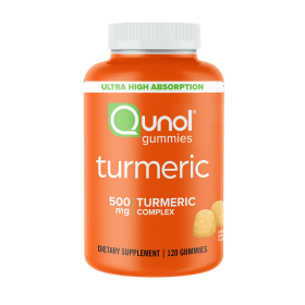 Qunol Turmeric Curcumin Gummies 500mg, Ultra High Absorption, Joint Support Herbal Supplement, 120 Count